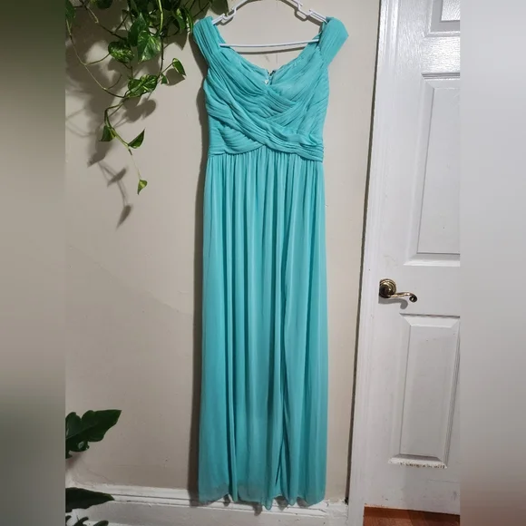 Davids Bridal Teal Bridesmaid dress Size 8